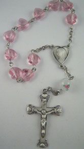 Sterling Silver Heart One Decade Rosary Kit